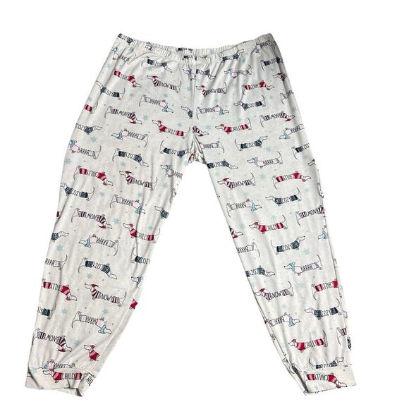 Dachshund Dogs Pajama Pants Wimen’s Size 3X Joggers Style Winter Christmas - Picture 2 of 8